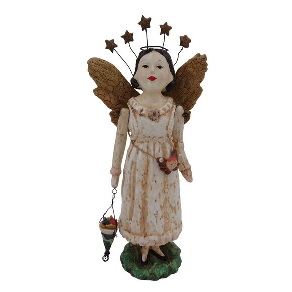 Bethany Lowe Primitive 10in Folk Art Angel Fairy Godmother Figurine Farmhouse - Picture 1 of 10